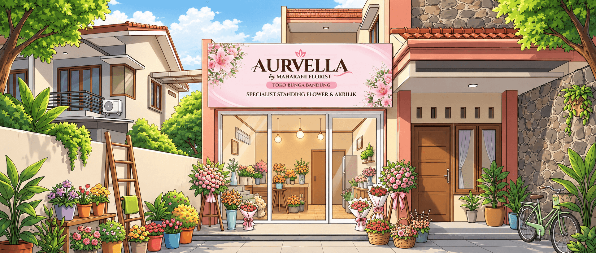 Standing Flower Bandung Spesialis - Aurvella Florist